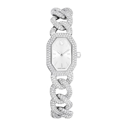 Swarovski Dextera Silver-Tone Crystal Chain Watch