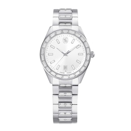 Swarovski Matrix Silver-Tone Crystal Date Watch