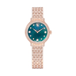 Swarovski Imber Rose Gold-Tone Green Dial Crystal Watch