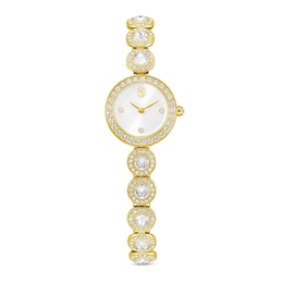 Swarovski Una Angelic Gold-Tone Crystal Bracelet Watch