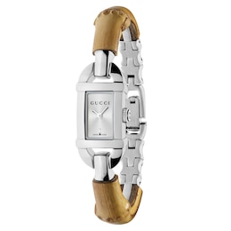 Gucci Bamboo Silver Tone Dial & Bamboo Bracelet Watch