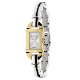 Gucci Bamboo Silver Tone Dial & Two Tone Stainless Steel Bracelet Watch
