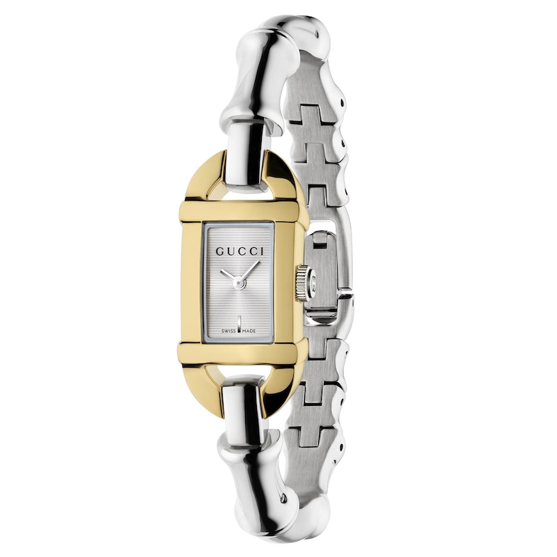 Main Image 1 of Gucci Bamboo Silver Tone Dial & Two Tone Stainless Steel Bracelet Watch