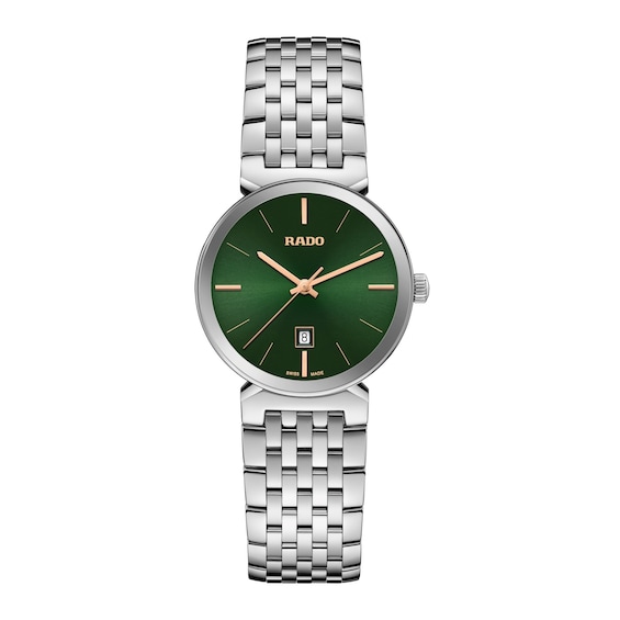 Women's Rado Florence 30Mm Green Dial Stainless Steel Bracelet Watch