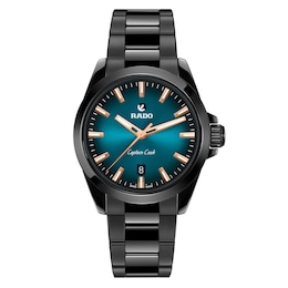 Rado Captain Cook Discover 40.7mm Blue Gradient Dial Black High-Tech Ceramic Watch