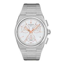 Tissot PRX 41mm Chronograph Silver Dial Stainless Steel Bracelet Watch