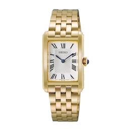 Seiko Essentials 22.2mm White Dial Gold Tone Stainless Steel Bracelet Watch