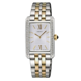 Seiko Essentials 22.7mm Silver Tone Dial & Two Tone Stainless Steel Bracelet Watch