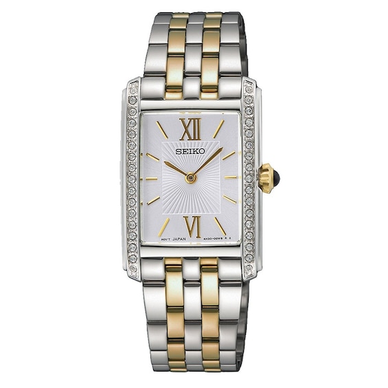 Seiko Conceptual Women's Silver Rectangle Dial Two Tone Stainless Steel Bracelet Watch - Image 3