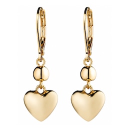 Lauren Ralph Lauren Gold Tone Puffy Heart Drop Earrings