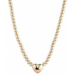 Lauren Ralph Lauren Gold Tone Beaded Puffy Heart Necklace