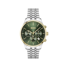 BOSS Avery Green Dial Two Tone Stainless Steel Bracelet Watch