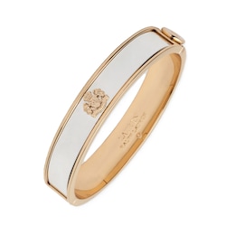 Lauren Ralph Lauren Silver & Gold Tone Crest Logo Hinge Bangle