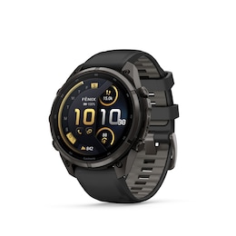 Garmin fenix 9 Pro inReach 47mm Carbon Grey DLC Titanium Black Dial Black Silicone Strap Watch