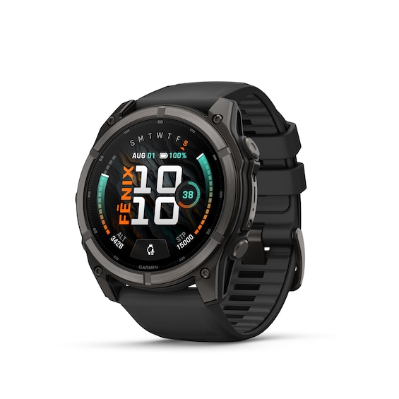 Garmin fenix 9 51mm Titanium Black Dial Pebble Grey Silicone Strap Watch - Image 5