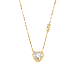 Michael Kors Women's Gold Tone Heart Pendant Necklace