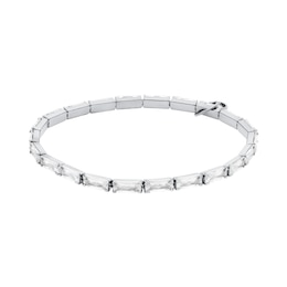Michael Kors Women's Silver Tone Baguette Stretch Tennis Bracelet