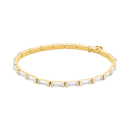 Michael Kors Women's Gold Tone Baguette Stretch Tennis Bracelet