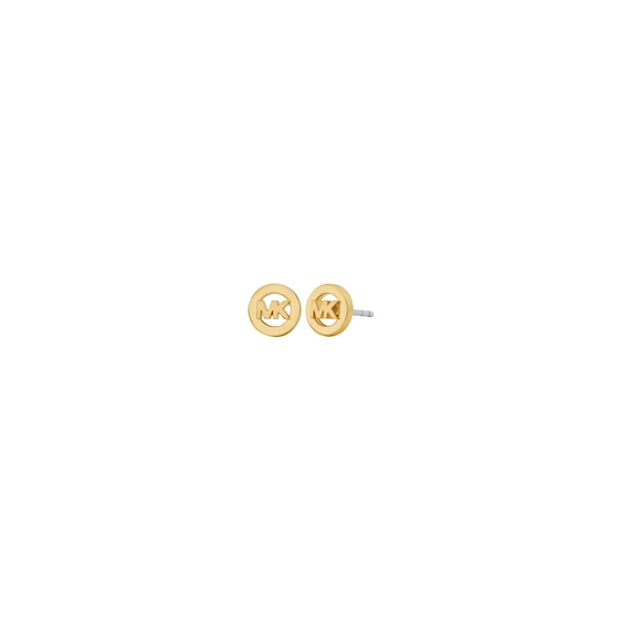 Michael Kors Women's Gold Tone Mini Logo Stud Earrings