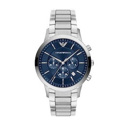 Emporio Armani Archetipo Chronograph 43mm Blue Dial Stainless Steel Bracelet Watch