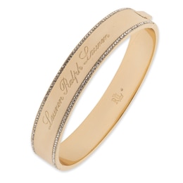 Lauren Ralph Lauren Gold Tone Pavé Script Logo Bangle