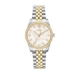 BOSS Graceful Precious 32mm Mother of Pearl Dial Two Tone Bracelet Watch