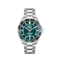 BOSS Runner 44mm Dark Green Dial Stainless Steel Bracelet Watch