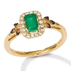 Thumbnail Image 0 of Le Vian 14ct Yellow Gold Emerald & 0.18ct Diamond Ring