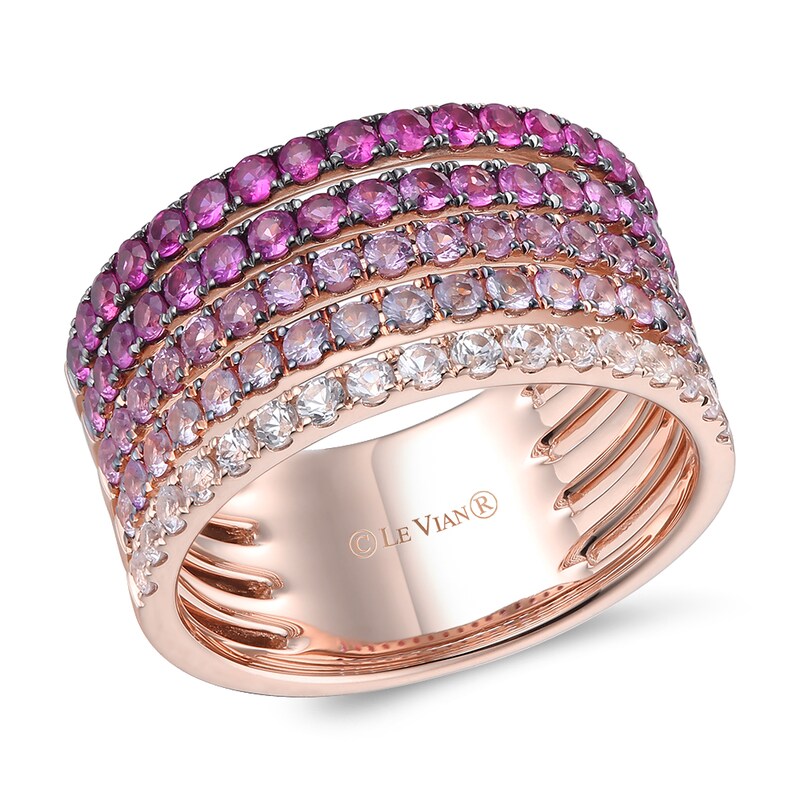 Le Vian 14ct Rose Gold Ruby & White Sapphire Ring
