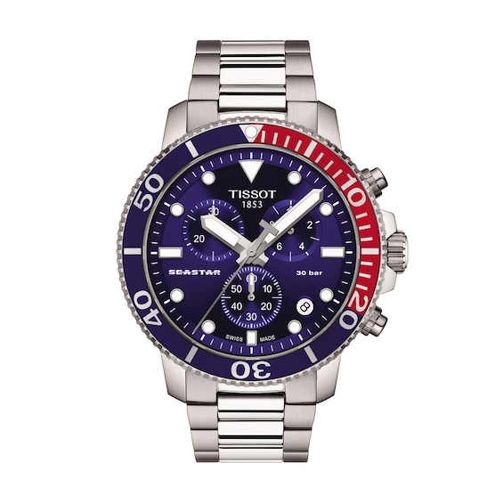 Tissot Seastar 1000 Quartz Chronograph Men’s Blue Dial Bracelet Watch