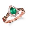Thumbnail Image 0 of Le Vian 14ct Rose Gold Emerald & 0.45ct Diamond Ring
