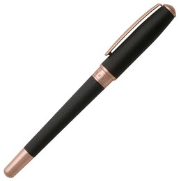 Hugo Boss Essential Rose Gold Plated Black Rollerball Pen