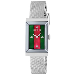 Gucci G-Frame 21mm Stainless Steel Mesh Bracelet Watch