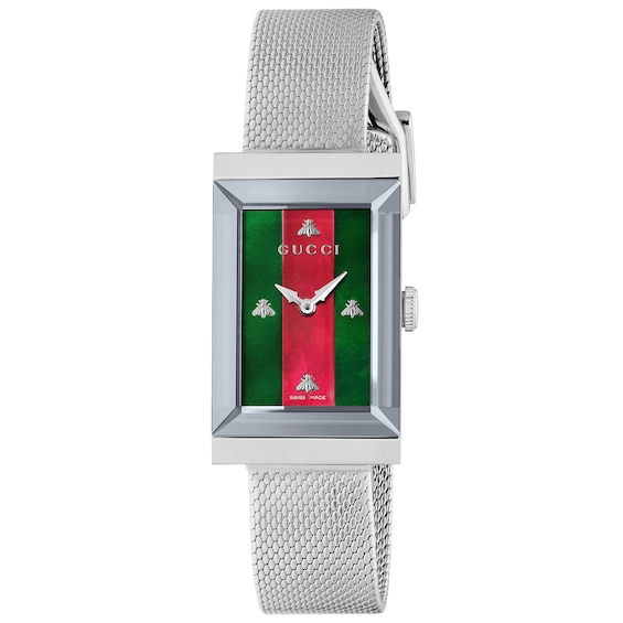 Gucci G-Frame Stainless Steel Mesh Bracelet Watch