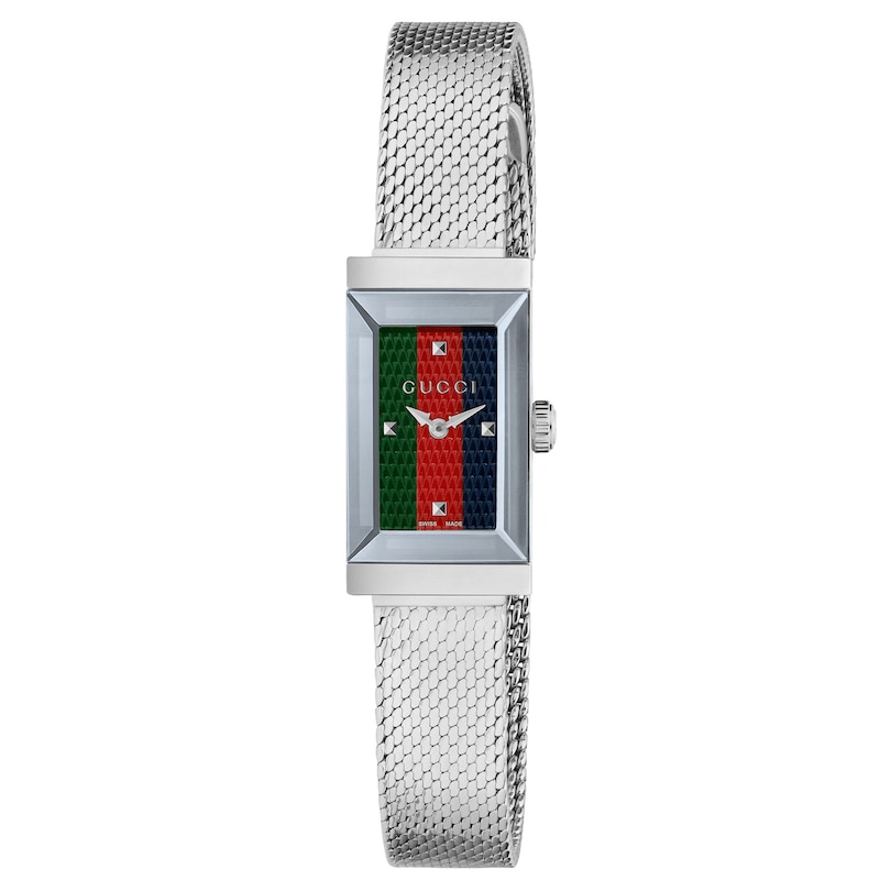 Gucci G-Frame Stainless Steel Mesh Bracelet Watch