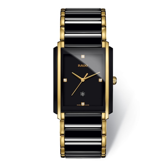 Rado Men’s Black Ceramic & Gold Tone Bracelet Watch