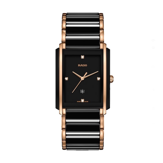 Rado Men’s Black Ceramic & Rose Gold-Plated Bracelet Watch