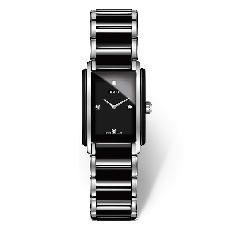 Rado Integral Ladies' Stainless Steel & Black Ceramic Bracelet Watch