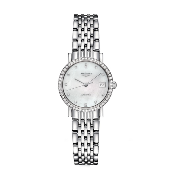 Longines Elegant Ladies’ Diamond Mother Of Pearl Watch
