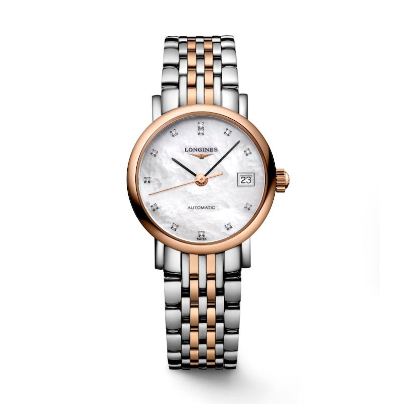 Longines Elegant Ladies' Diamond Two Colour Bracelet Watch with pearlescent dial