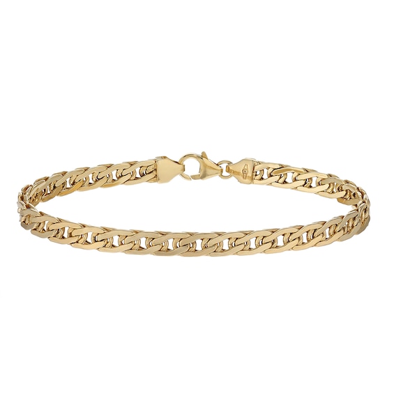 9ct Yellow Gold 7.5 Inch Double Curb Chain Bracelet