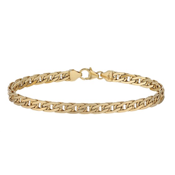 9ct Yellow Gold 7.5 Inch Double Curb Chain Bracelet