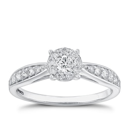 Halo style engagement rings