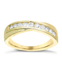 9ct Gold 0.33ct Diamond Crossover Eternity Ring
