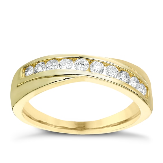 9ct Gold 0.33ct Diamond Crossover Eternity Ring
