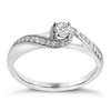 Thumbnail Image 1 of Engagement Ring 9ct White Gold 0.17ct Total Diamond Illusion Solitaire Ring