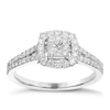 Thumbnail Image 0 of 9ct White Gold 0.50ct Total Diamond Halo Cluster Ring