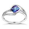 Thumbnail Image 1 of 9ct White Gold Created Alexandrite & Diamond Ring