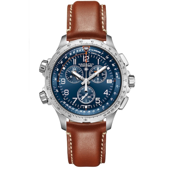 Hamilton Khaki Aviation X-Wind GMT Chrono Quartz 46mm Blue Dial - Image 4