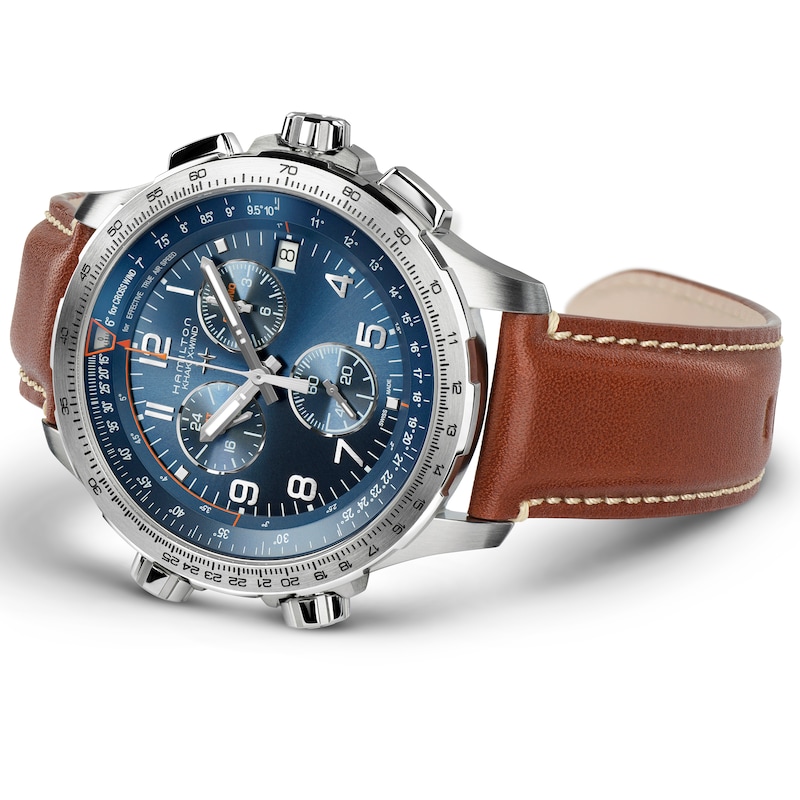 Hamilton Khaki X-Wind Men's Brown Leather Strap Watch